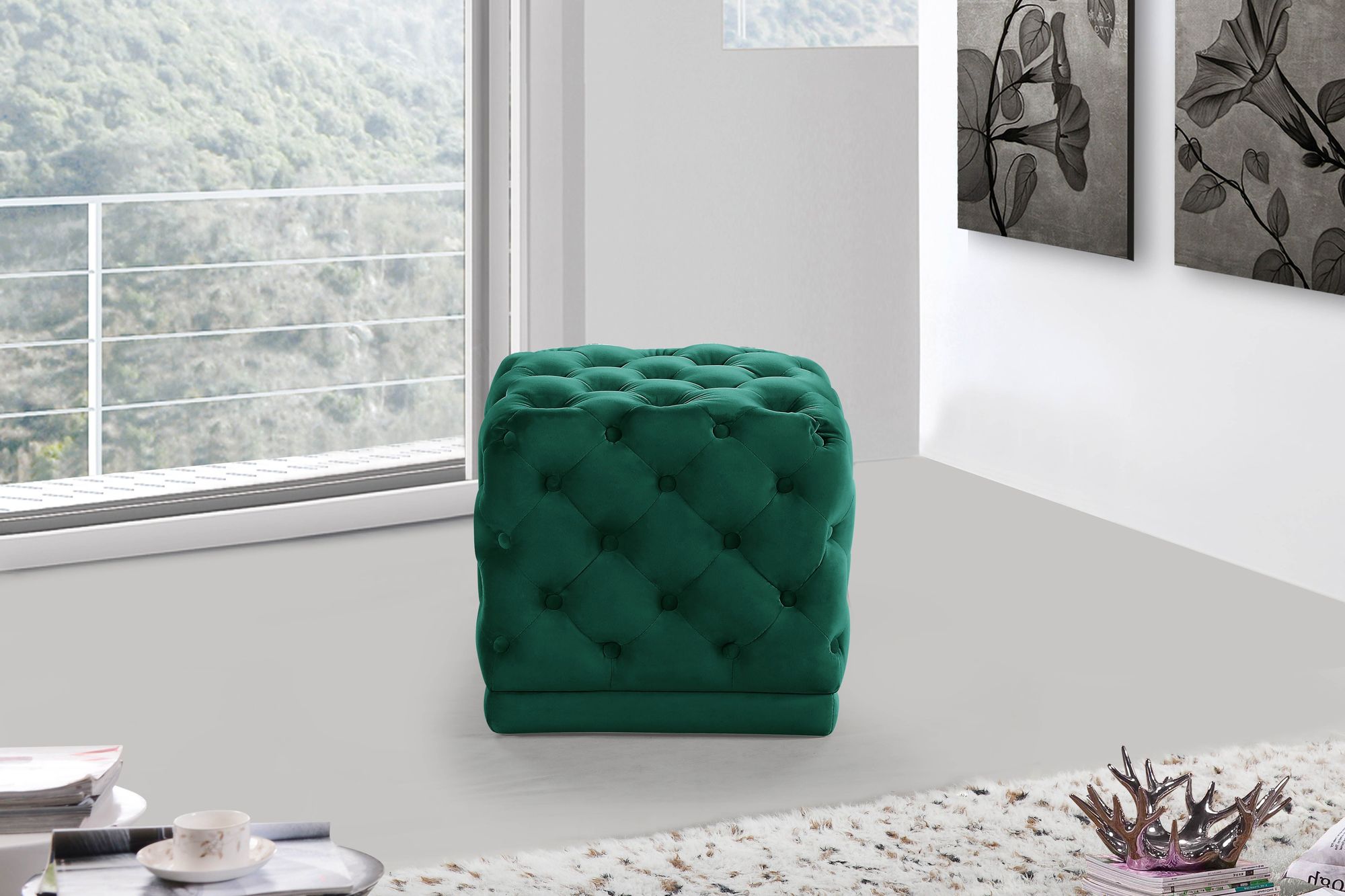 Stella Velvet Ottoman/Stool