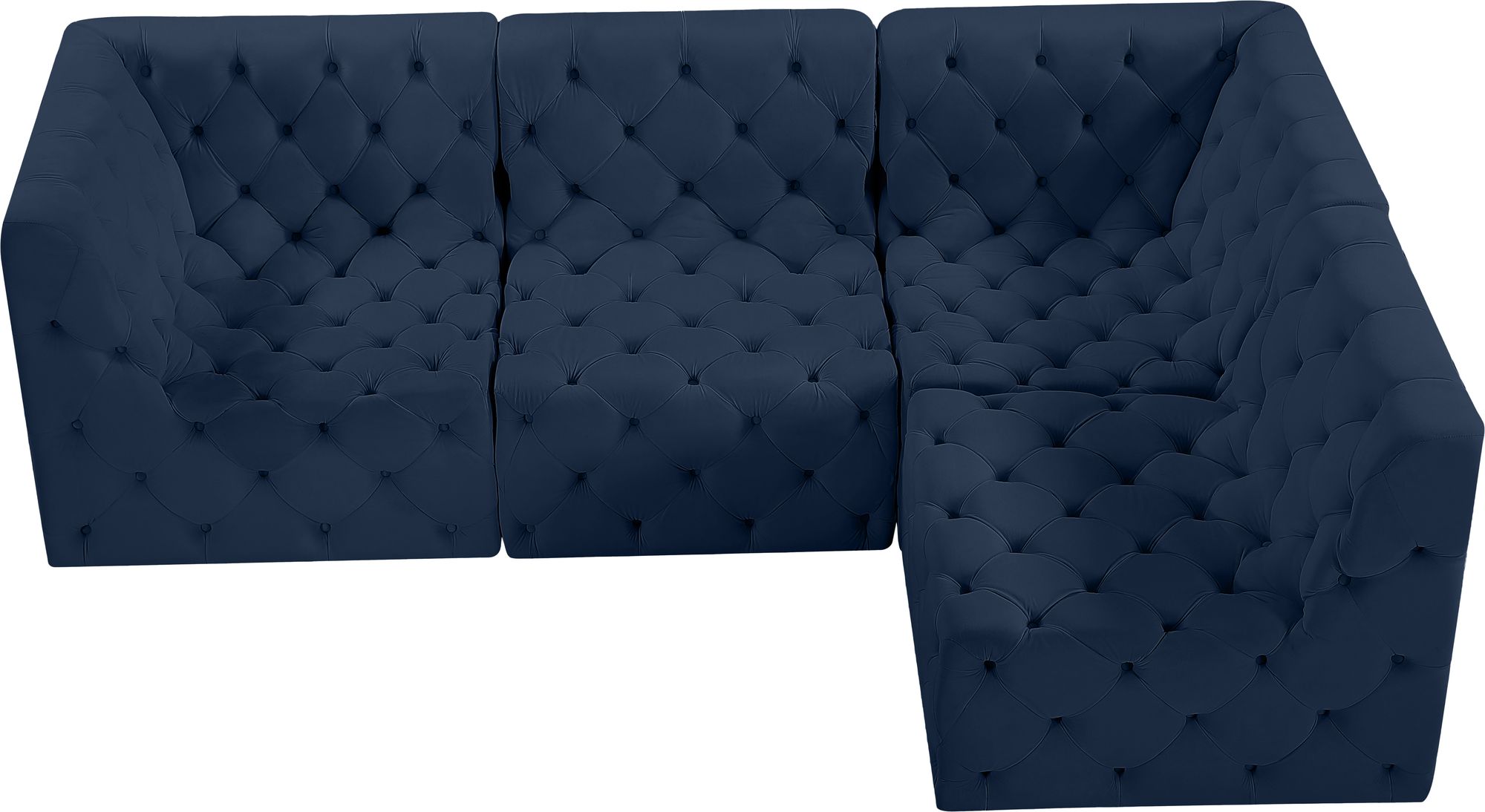 Tuft 99" 4-Piece Velvet Modular Sectional
