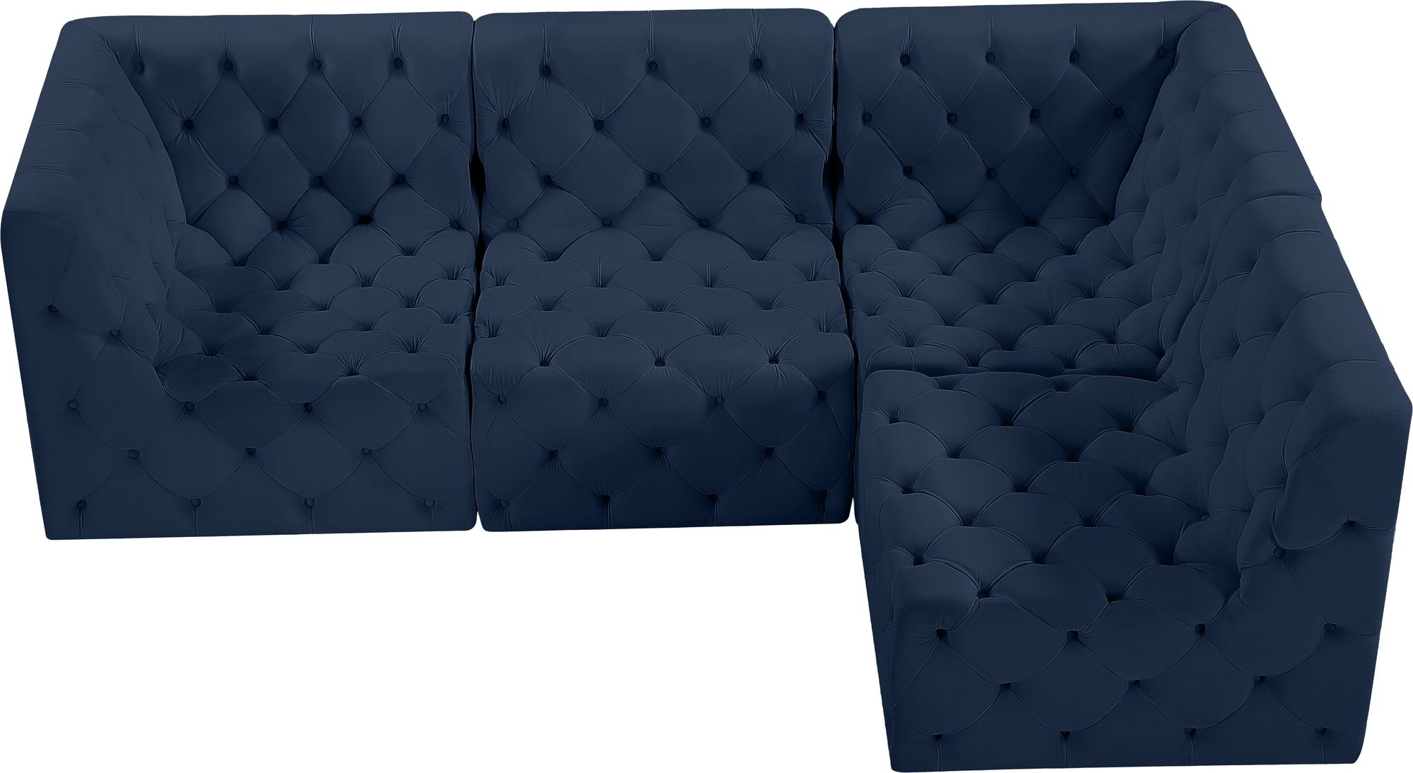 Tuft 99" 4-Piece Velvet Modular Sectional