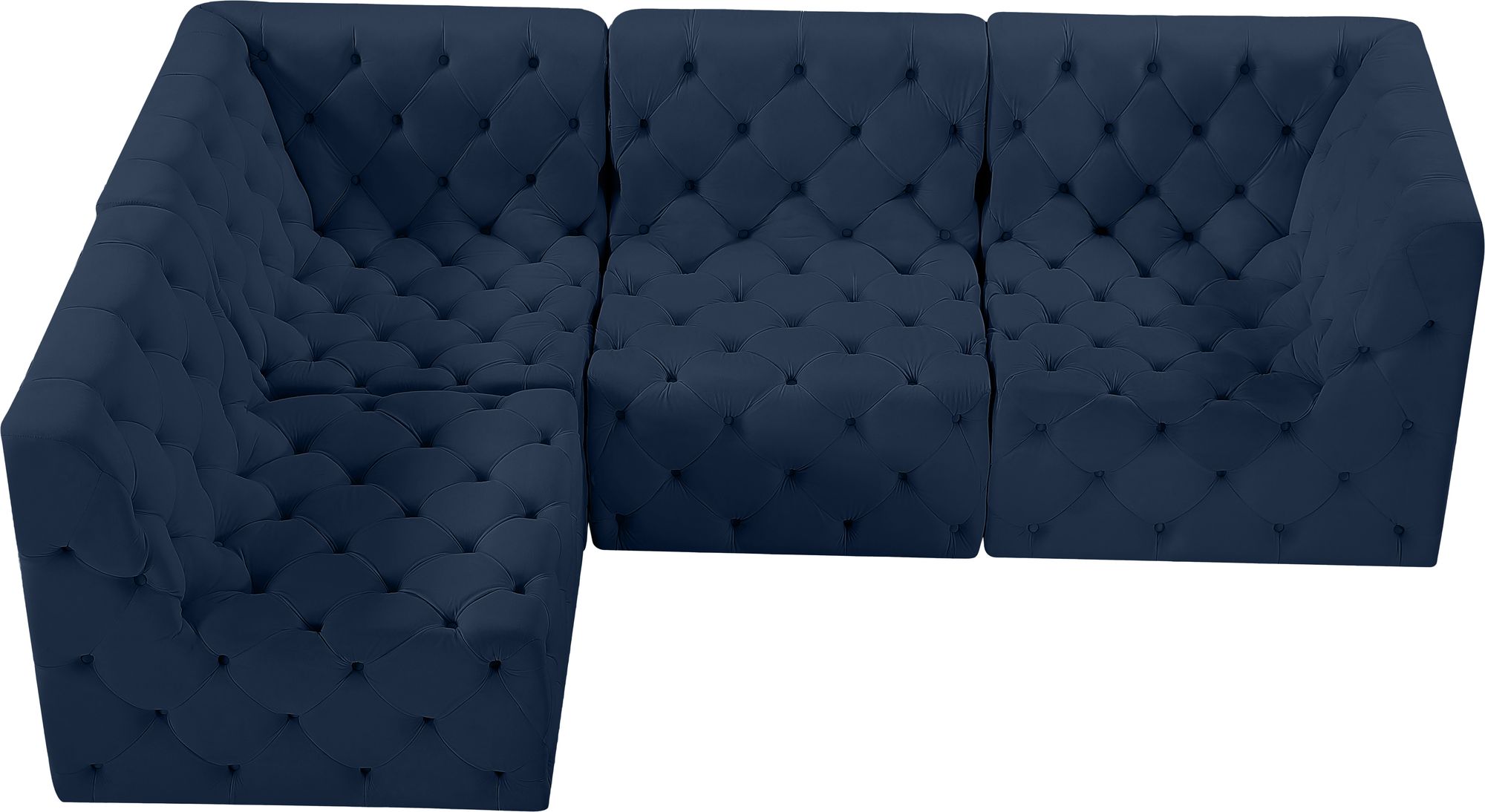 Tuft 99" 4-Piece Velvet Modular Sectional