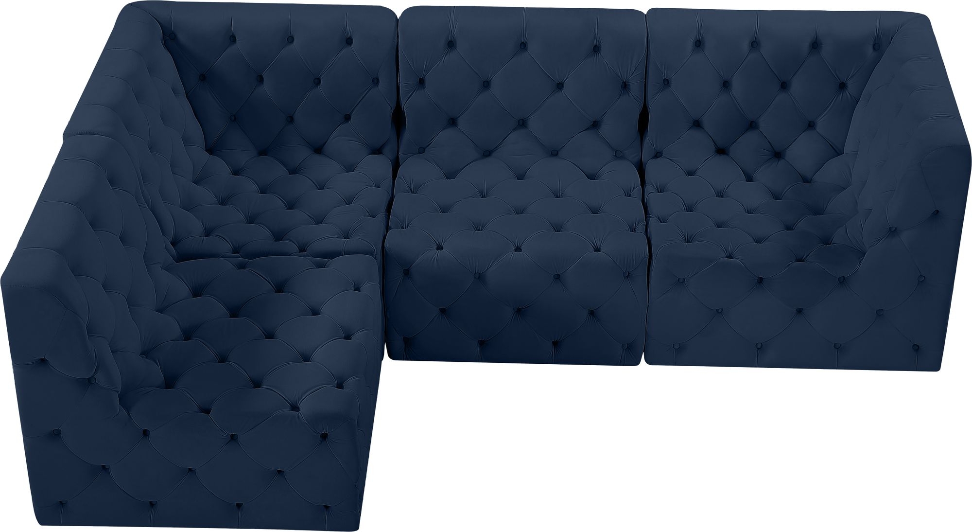 Tuft 99" 4-Piece Velvet Modular Sectional