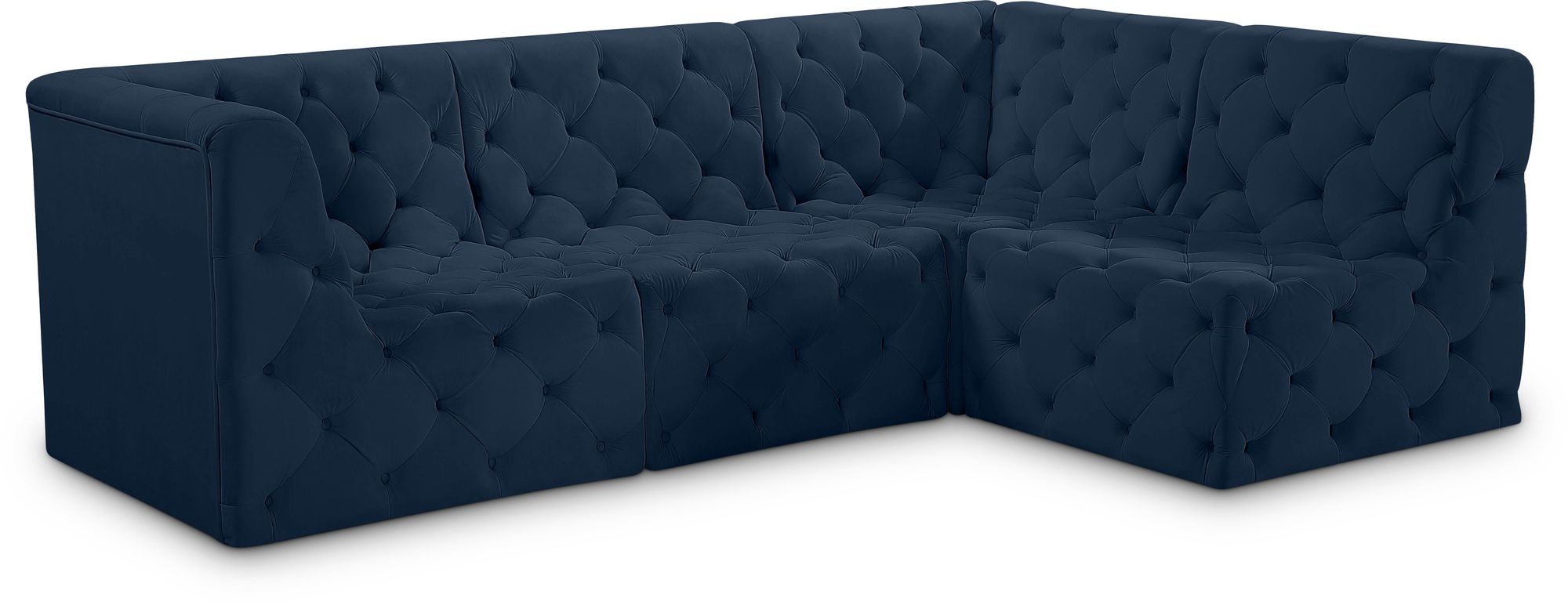 Tuft 99" 4-Piece Velvet Modular Sectional