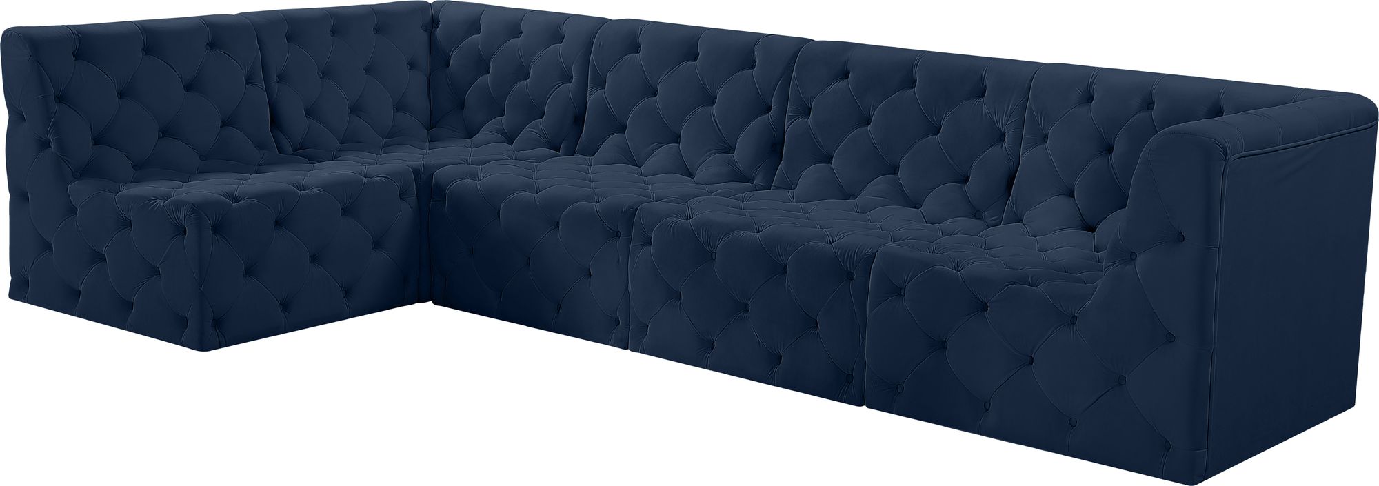 Tuft 128" 5-Piece Velvet Modular Armless Sectional