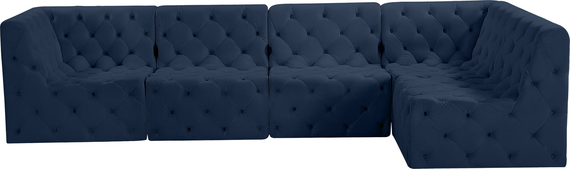 Tuft 128" 5-Piece Velvet Modular Armless Sectional