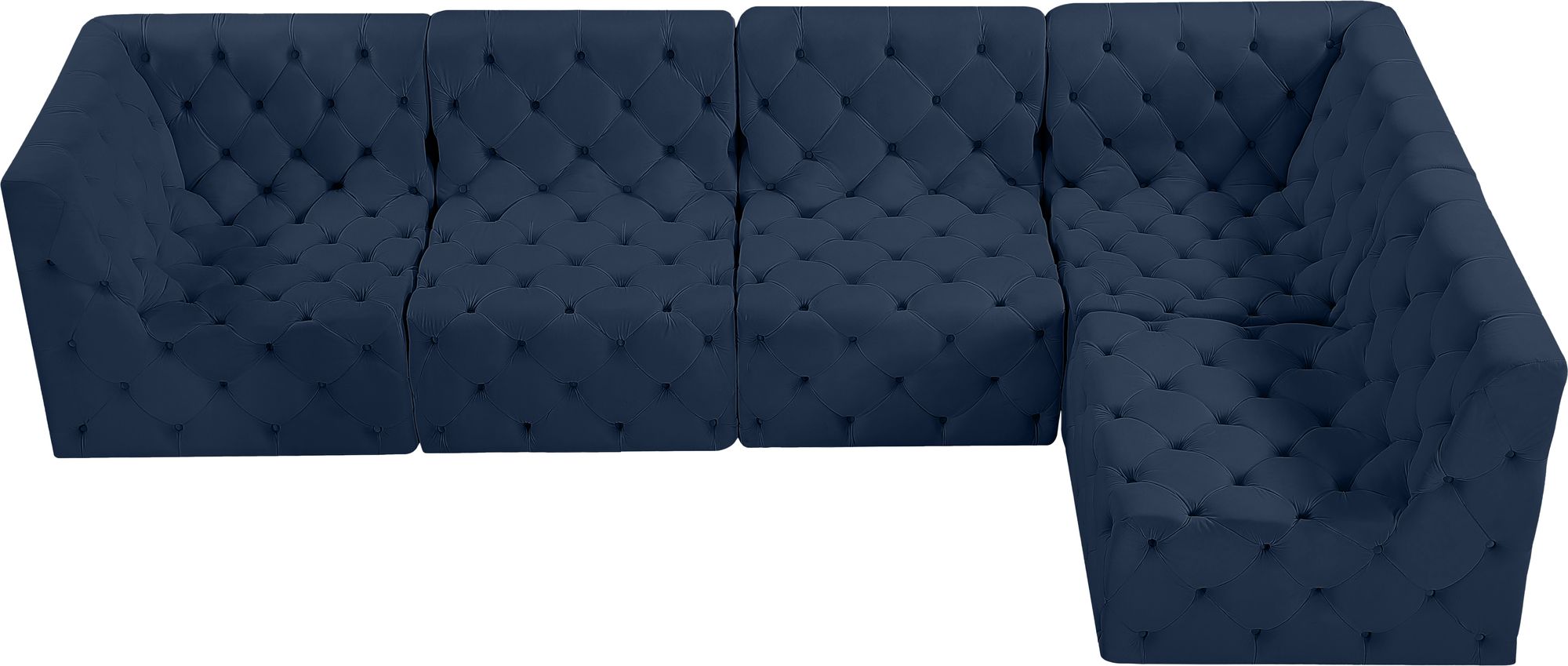 Tuft 128" 5-Piece Velvet Modular Armless Sectional