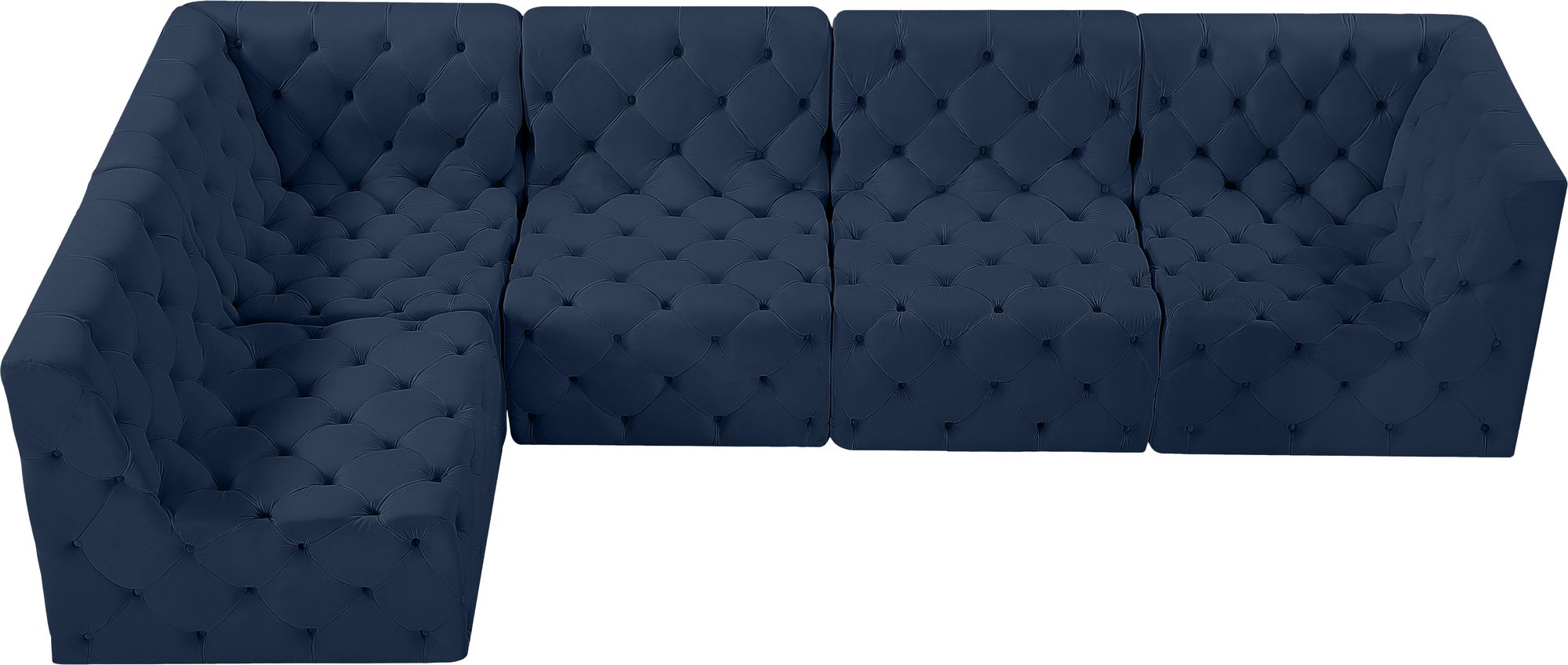 Tuft 128" 5-Piece Velvet Modular Armless Sectional
