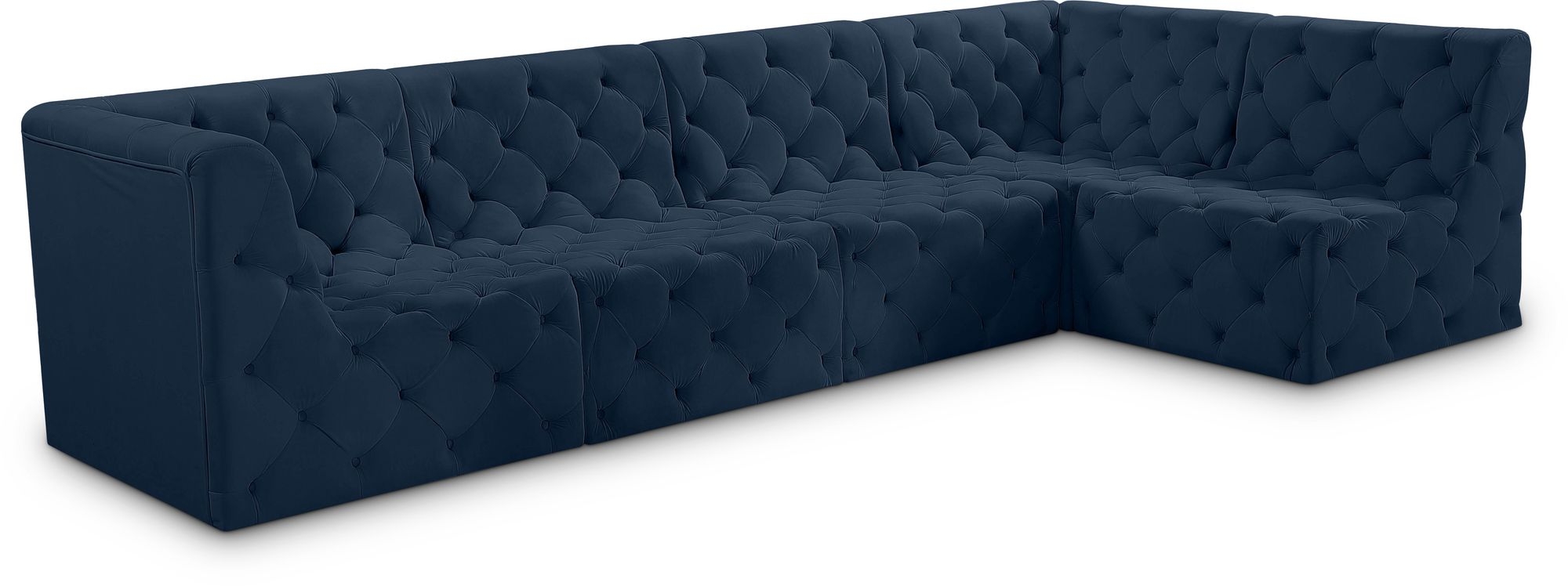 Tuft 128" 5-Piece Velvet Modular Armless Sectional