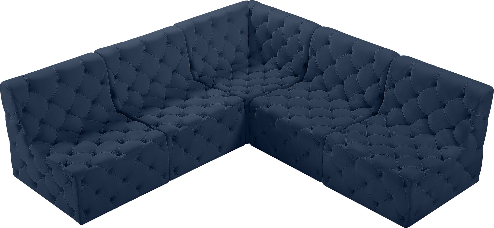 Tuft 93" 5-Piece Velvet Modular Armless Sectional