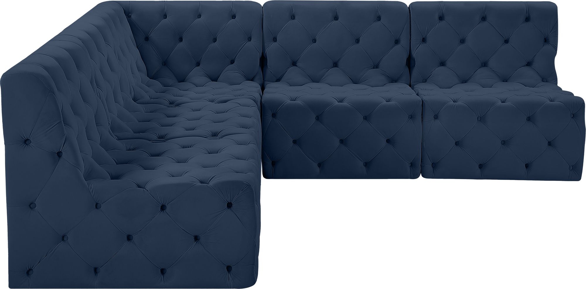 Tuft 93" 5-Piece Velvet Modular Armless Sectional