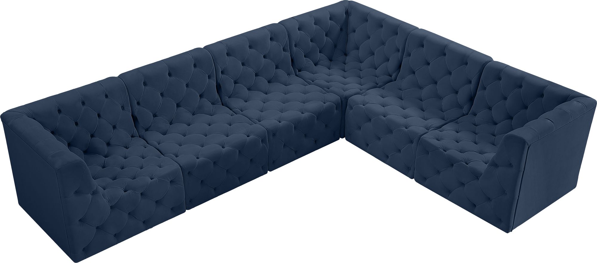 Tuft 128" 6-Piece Velvet Modular Sectional