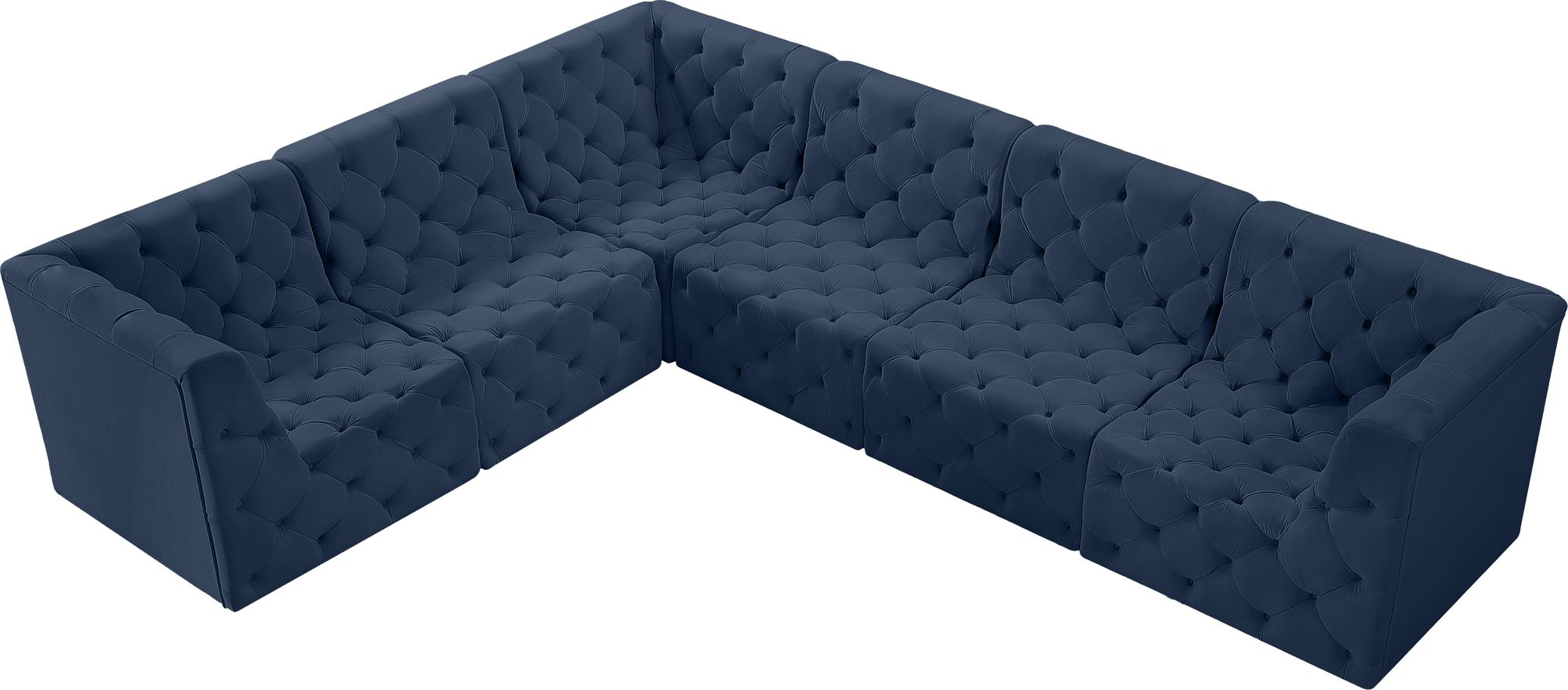 Tuft 128" 6-Piece Velvet Modular Sectional