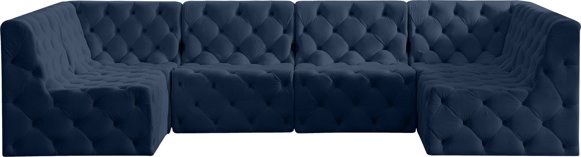 Tuft 128" 6-Piece Velvet Modular U-Shape Sectional