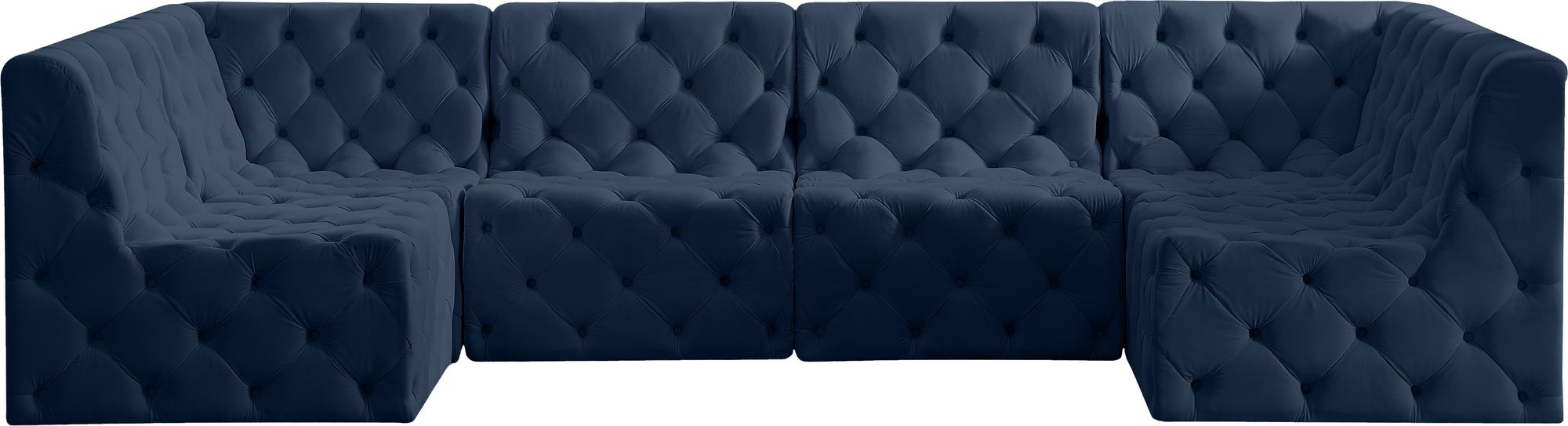 Tuft 128" 6-Piece Velvet Modular U-Shape Sectional