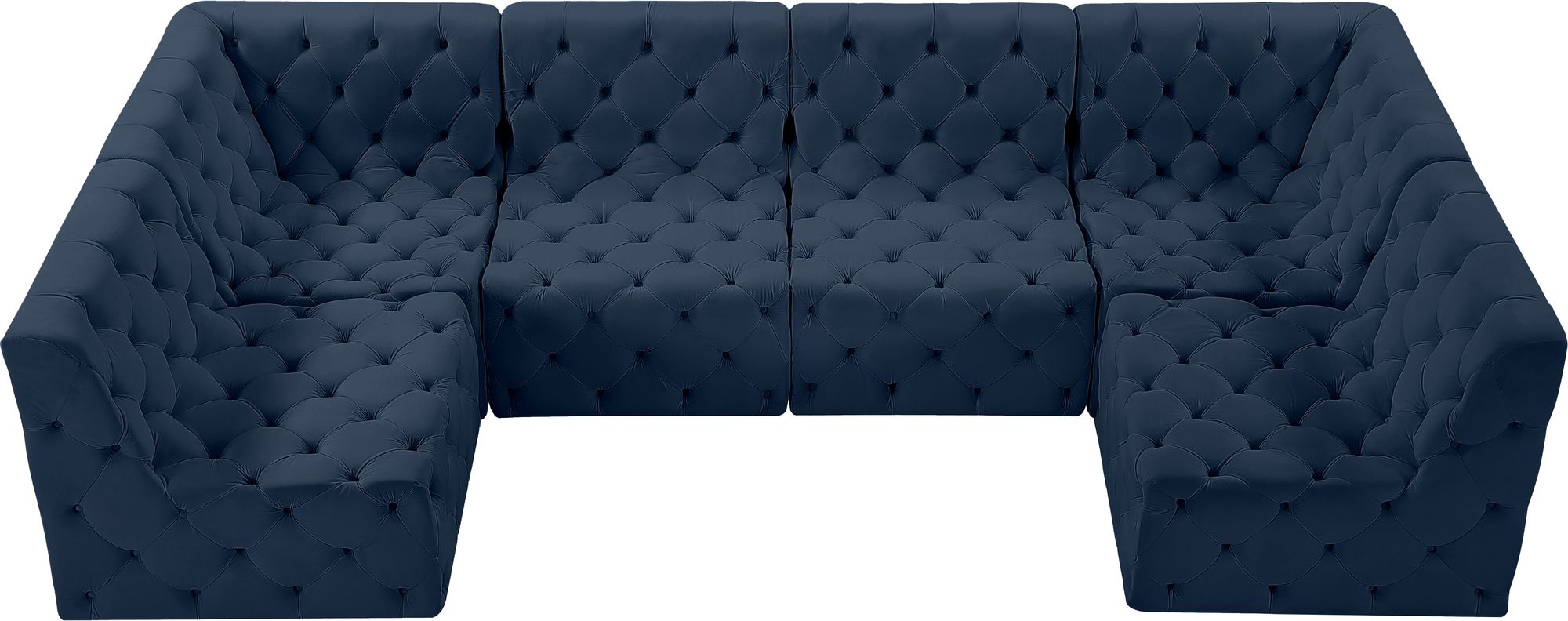 Tuft 128" 6-Piece Velvet Modular U-Shape Sectional
