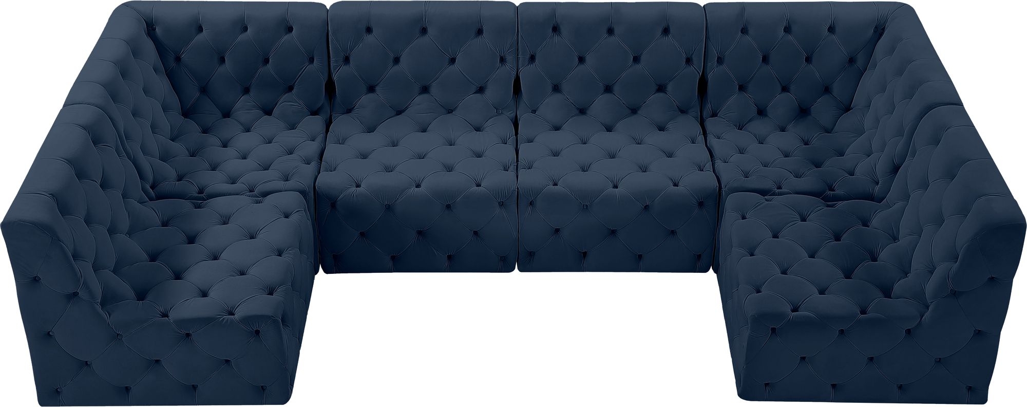Tuft 128" 6-Piece Velvet Modular U-Shape Sectional