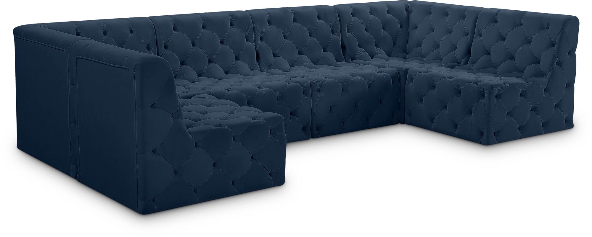 Tuft 128" 6-Piece Velvet Modular U-Shape Sectional