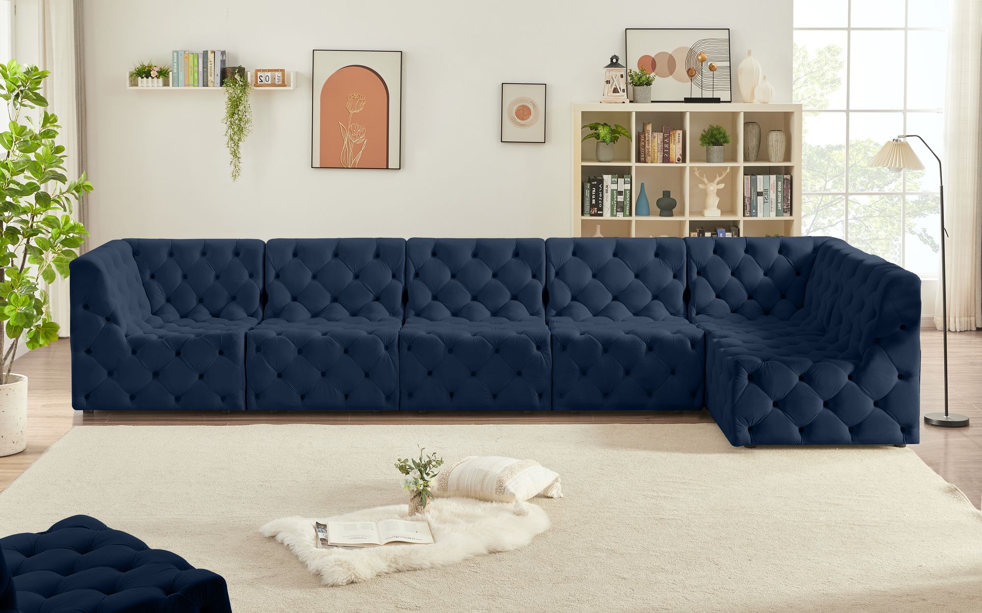 Tuft 157" 6-Piece Velvet Modular Sectional