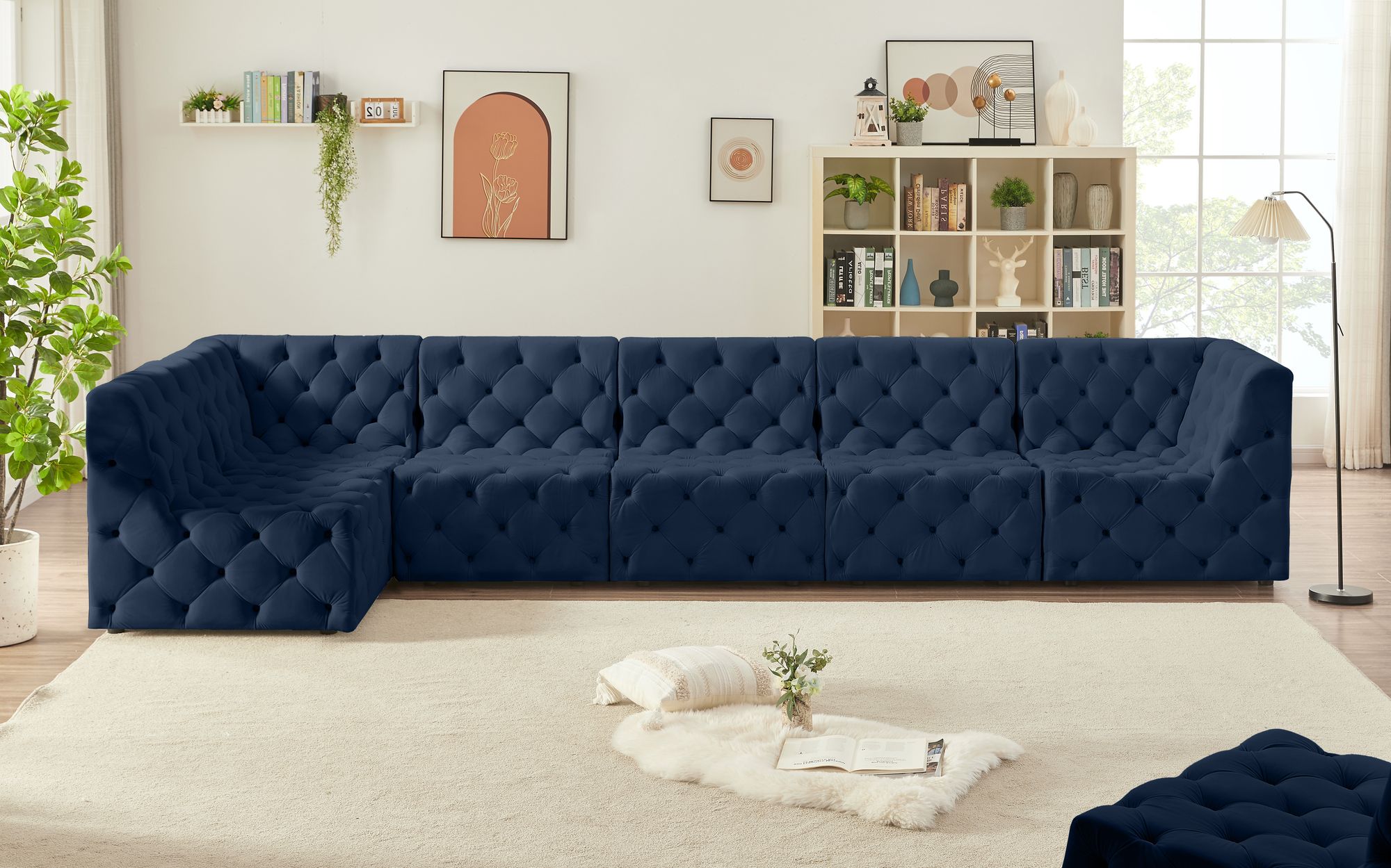 Tuft 157" 6-Piece Velvet Modular Sectional