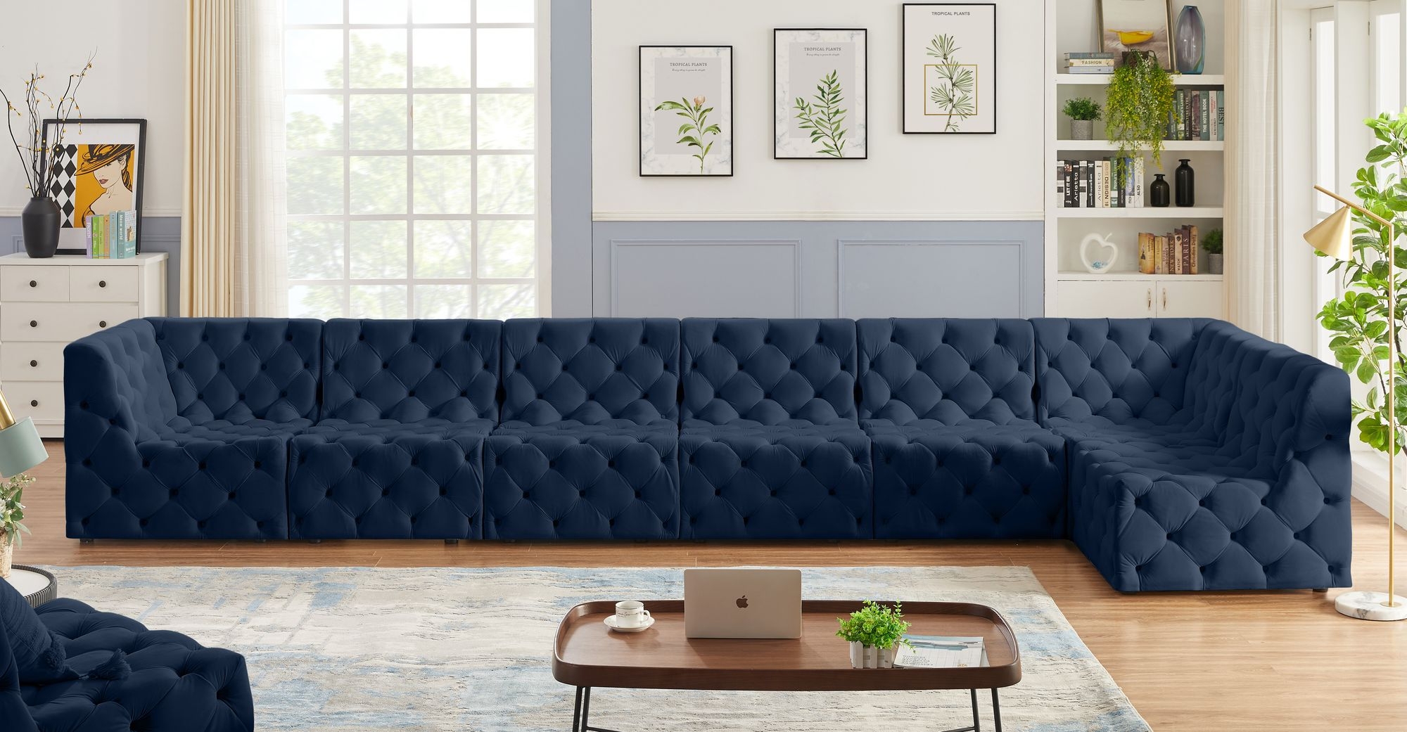Tuft 186" 7-Piece Velvet Modular Sectional