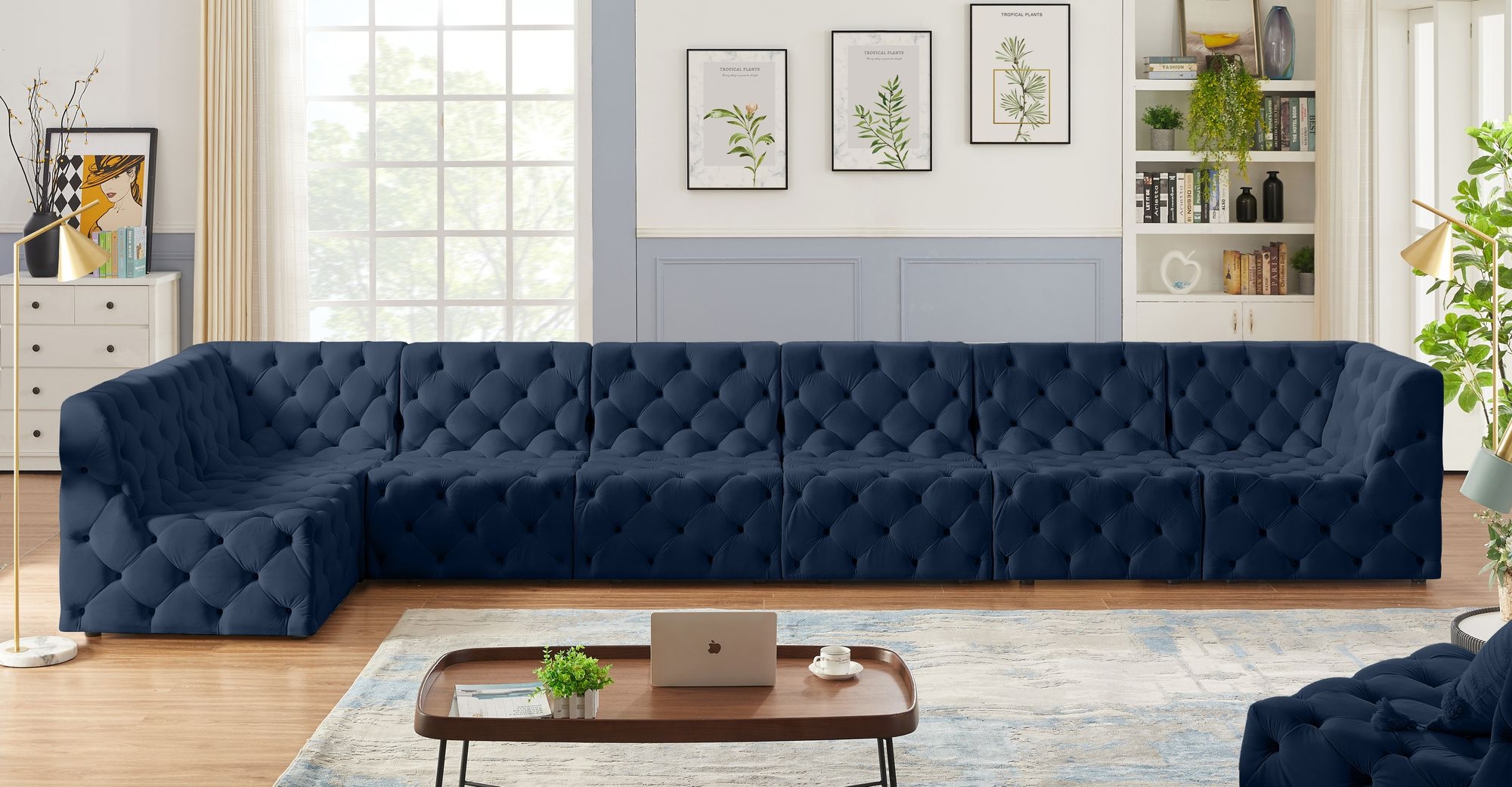 Tuft 186" 7-Piece Velvet Modular Sectional