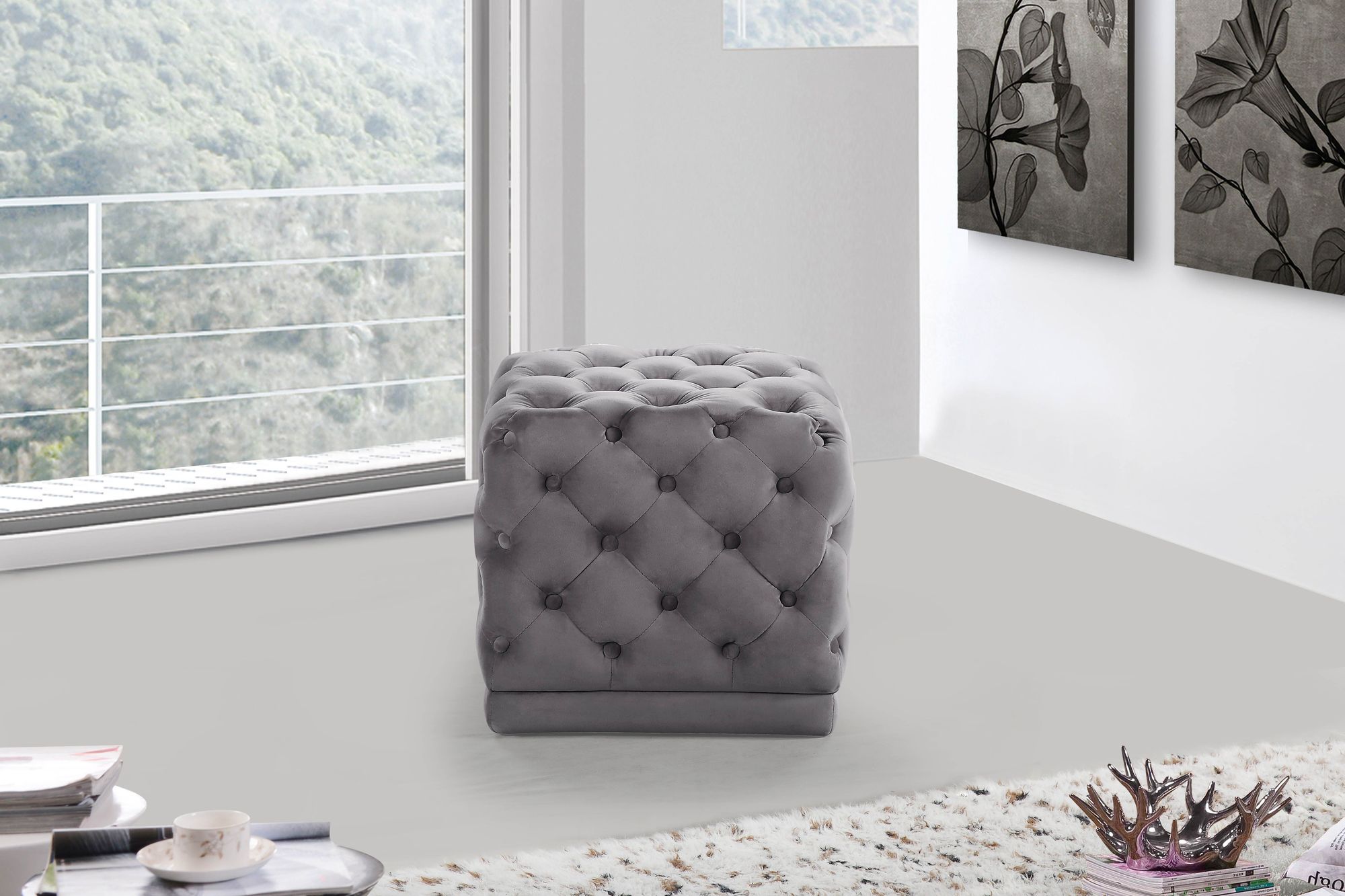 Stella Velvet Ottoman/Stool