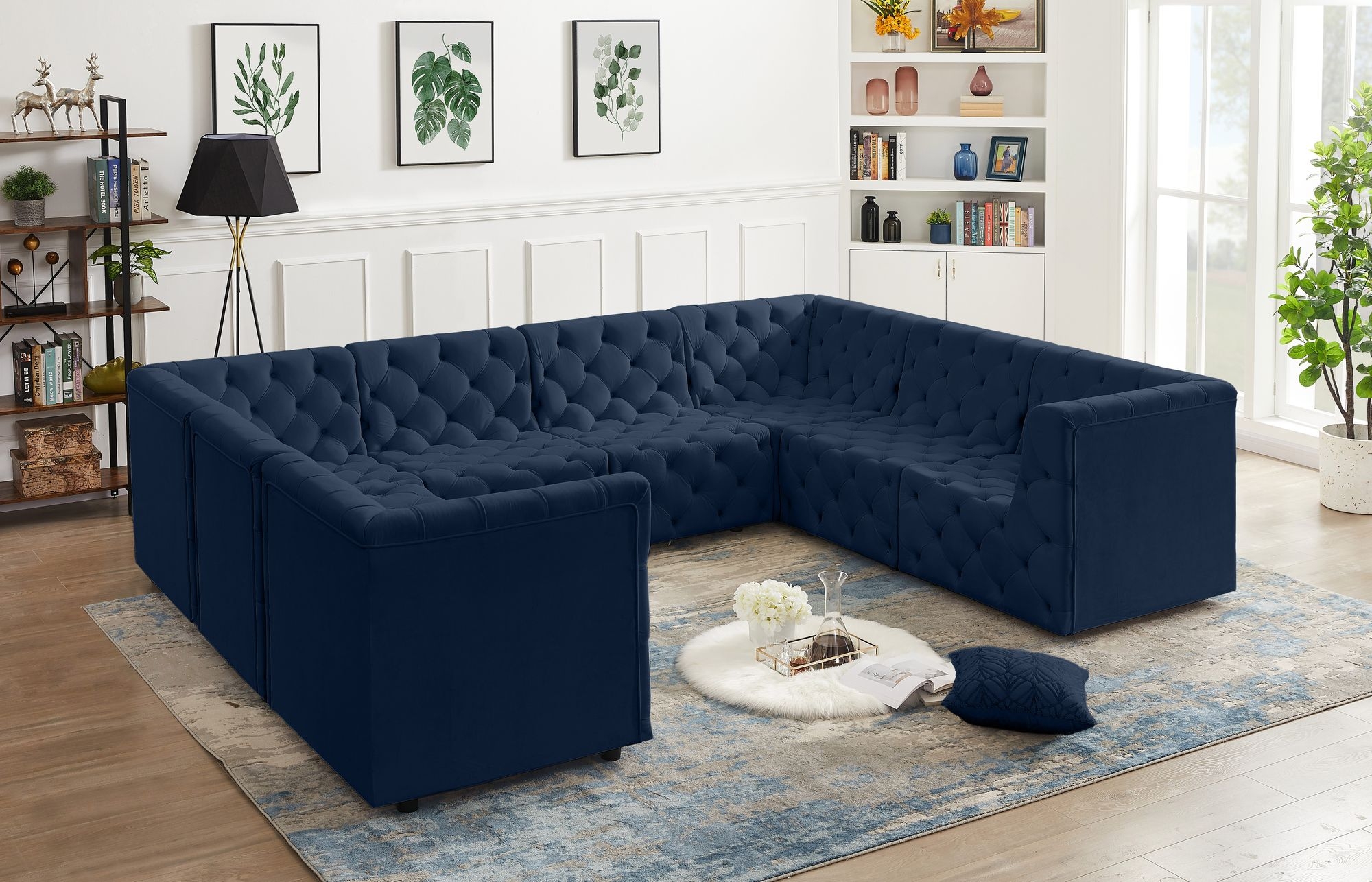 Tuft 128" 8-Piece Velvet Modular Sectional