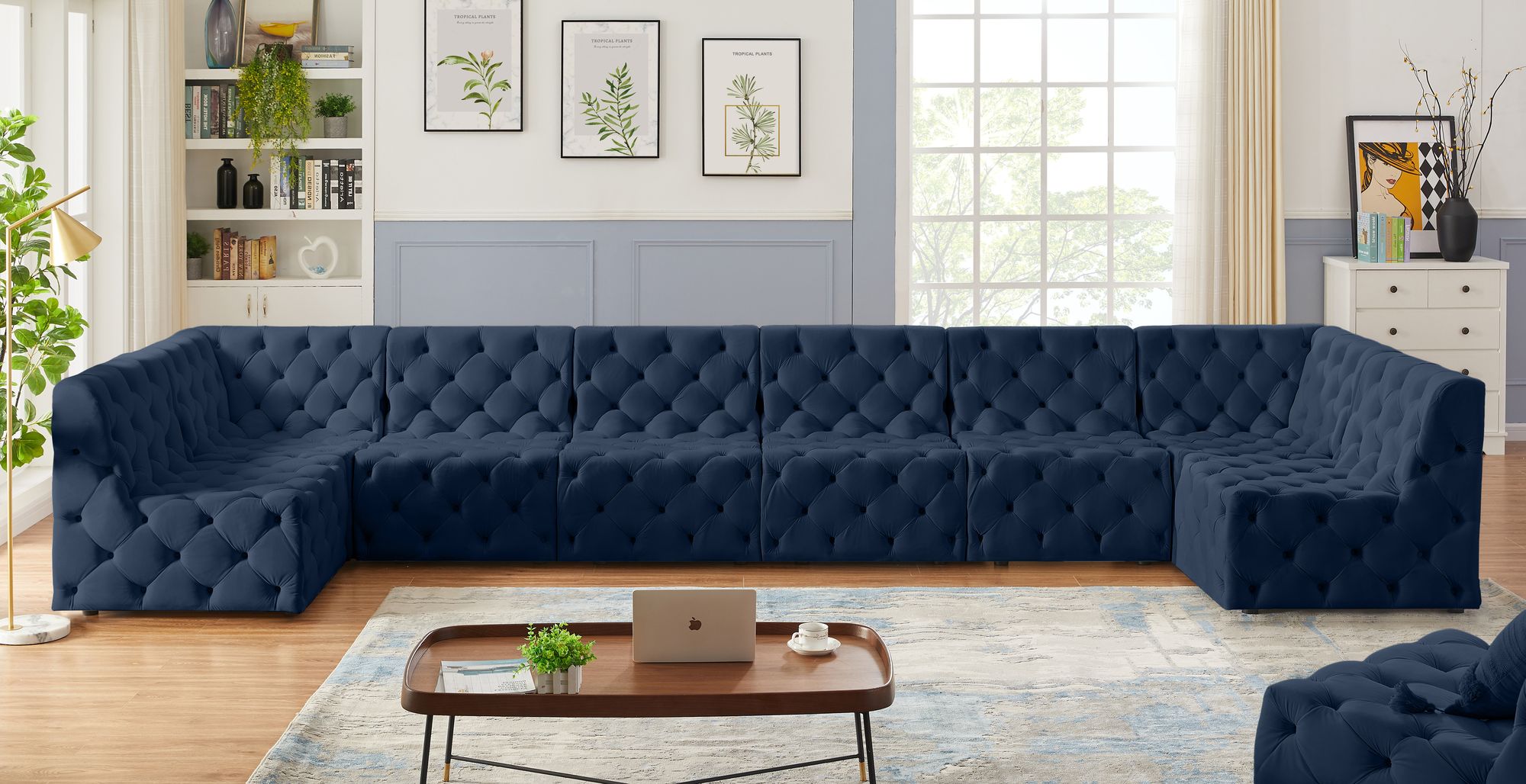 Tuft 215" 8-Piece Velvet Modular Sectional