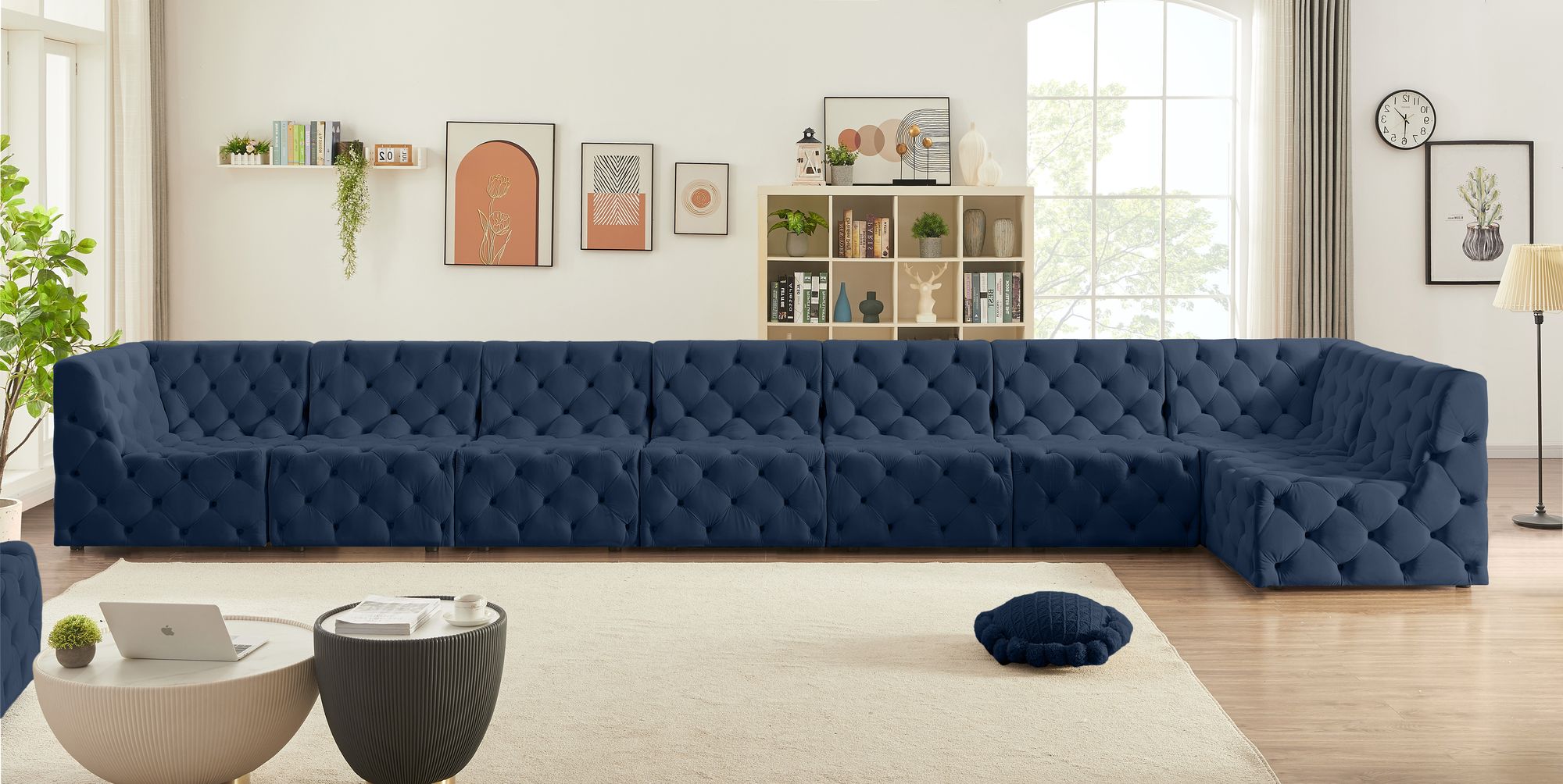 Tuft 186" 8-Piece Velvet Modular Sectional