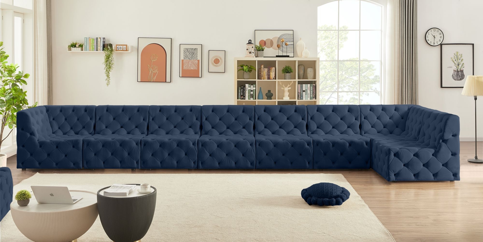 Tuft 186" 8-Piece Velvet Modular Sectional