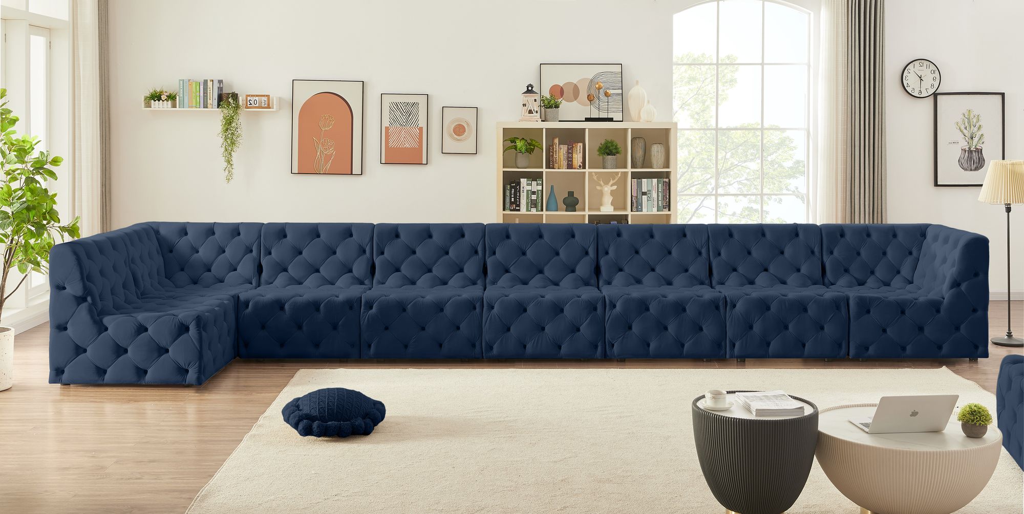 Tuft 186" 8-Piece Velvet Modular Sectional