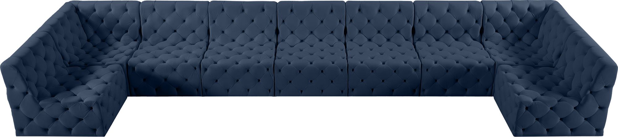 Tuft 215" 9-Piece Velvet Modular Sectional