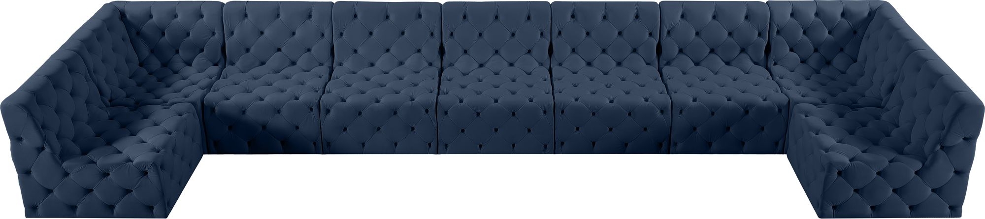 Tuft 215" 9-Piece Velvet Modular Sectional