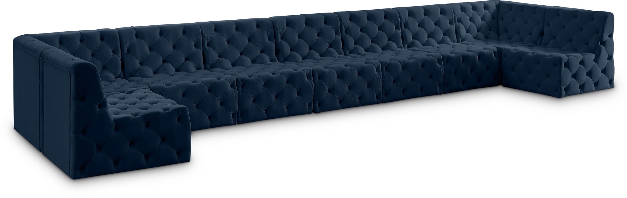 Tuft 215" 9-Piece Velvet Modular Sectional