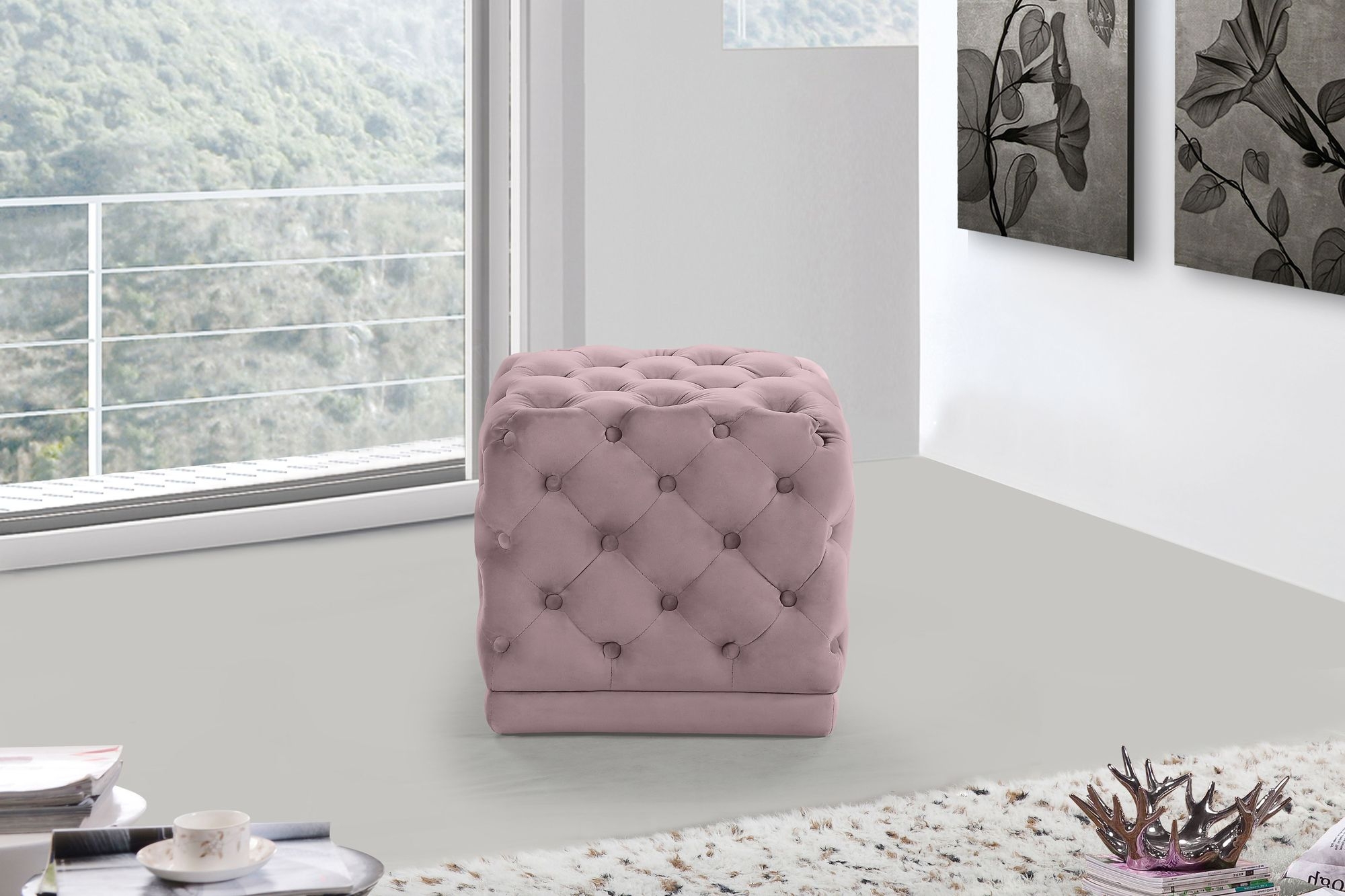 Stella Velvet Ottoman/Stool