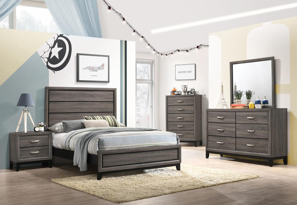 Watson Wood Panel Bed, Full Size