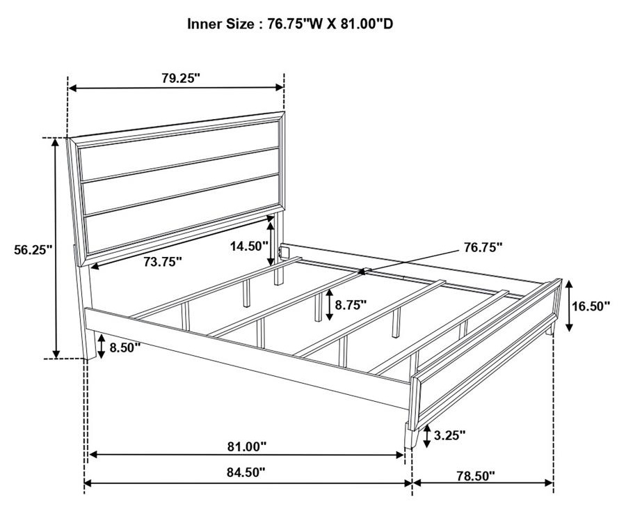 Watson Wood Panel Bed, Eastern King Size