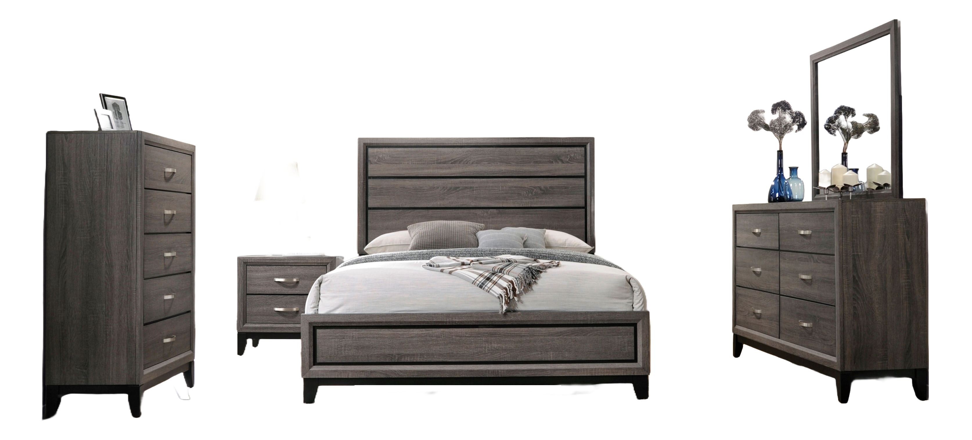 Watson 5-piece Eastern King Bedroom Set Grey Oak