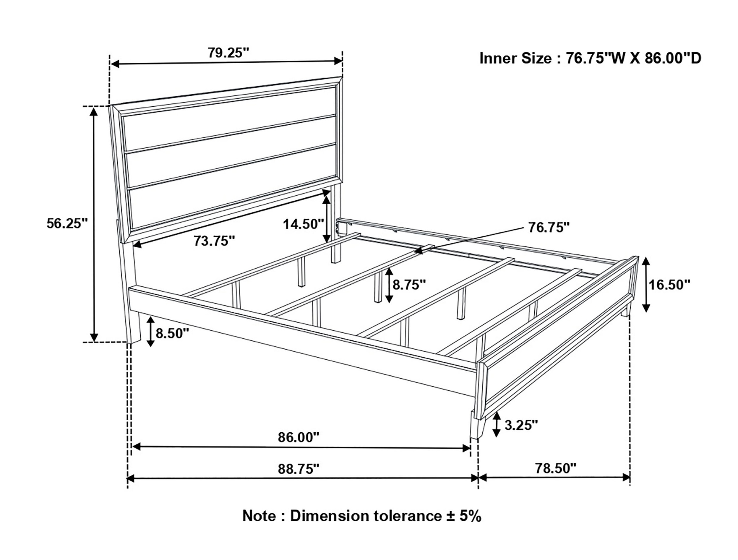 Watson Wood Panel Bed, California King Size