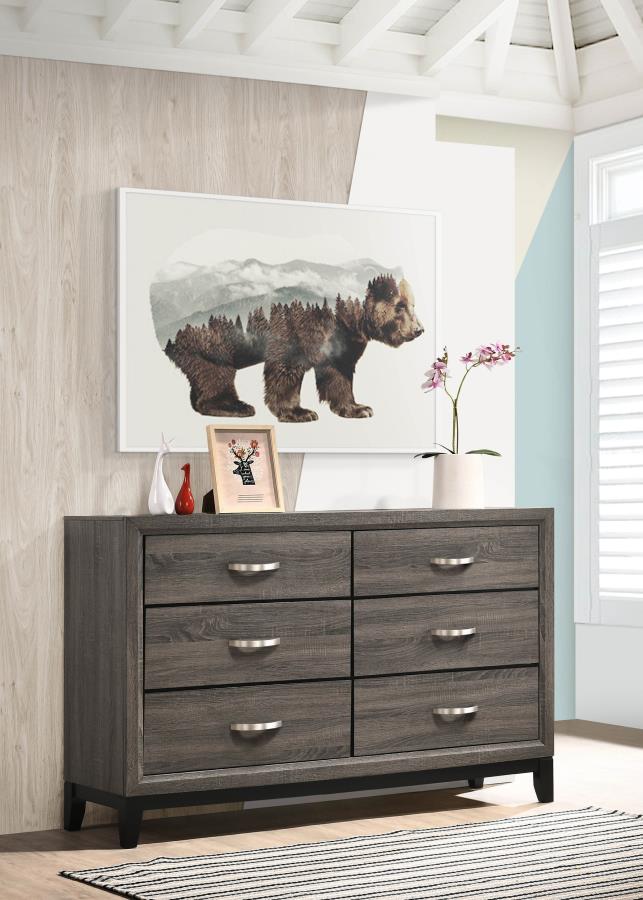Stout Metal Bar Pulls Distressed Dresser