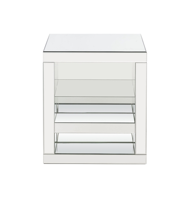 Meria 97939 Mirrored/Glass Accent Table