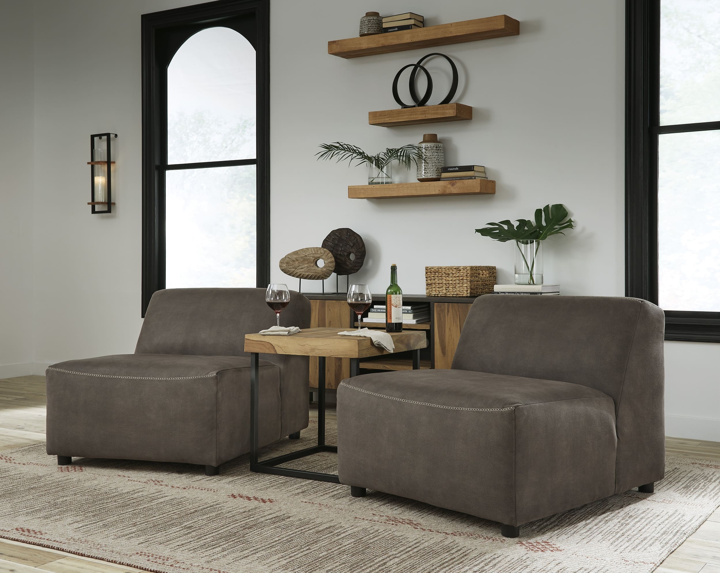 Allena Polyester Modular Armless Chair