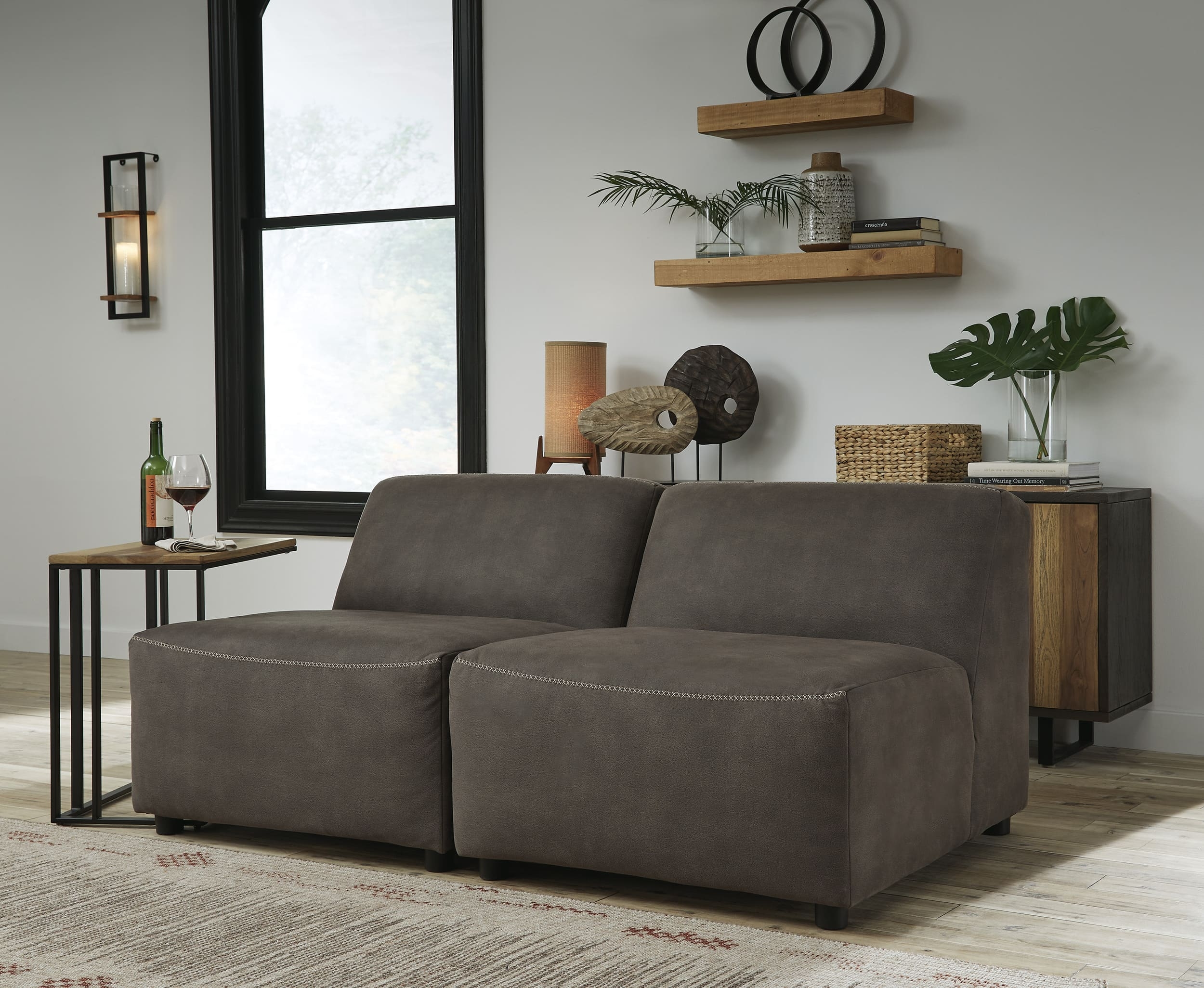 Allena Polyester Modular Armless Chair