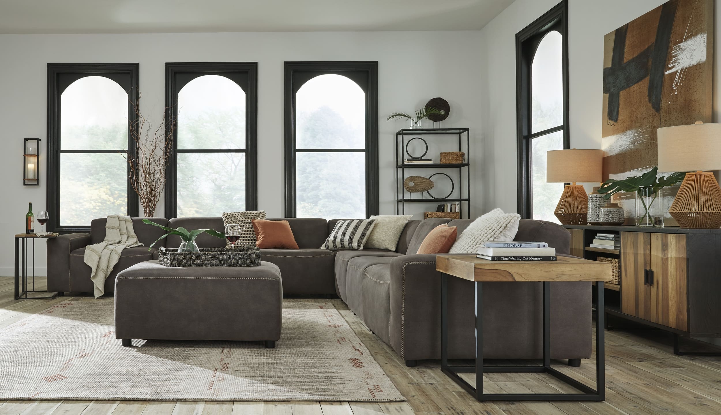 Allena Polyester Oversized Accent Ottoman