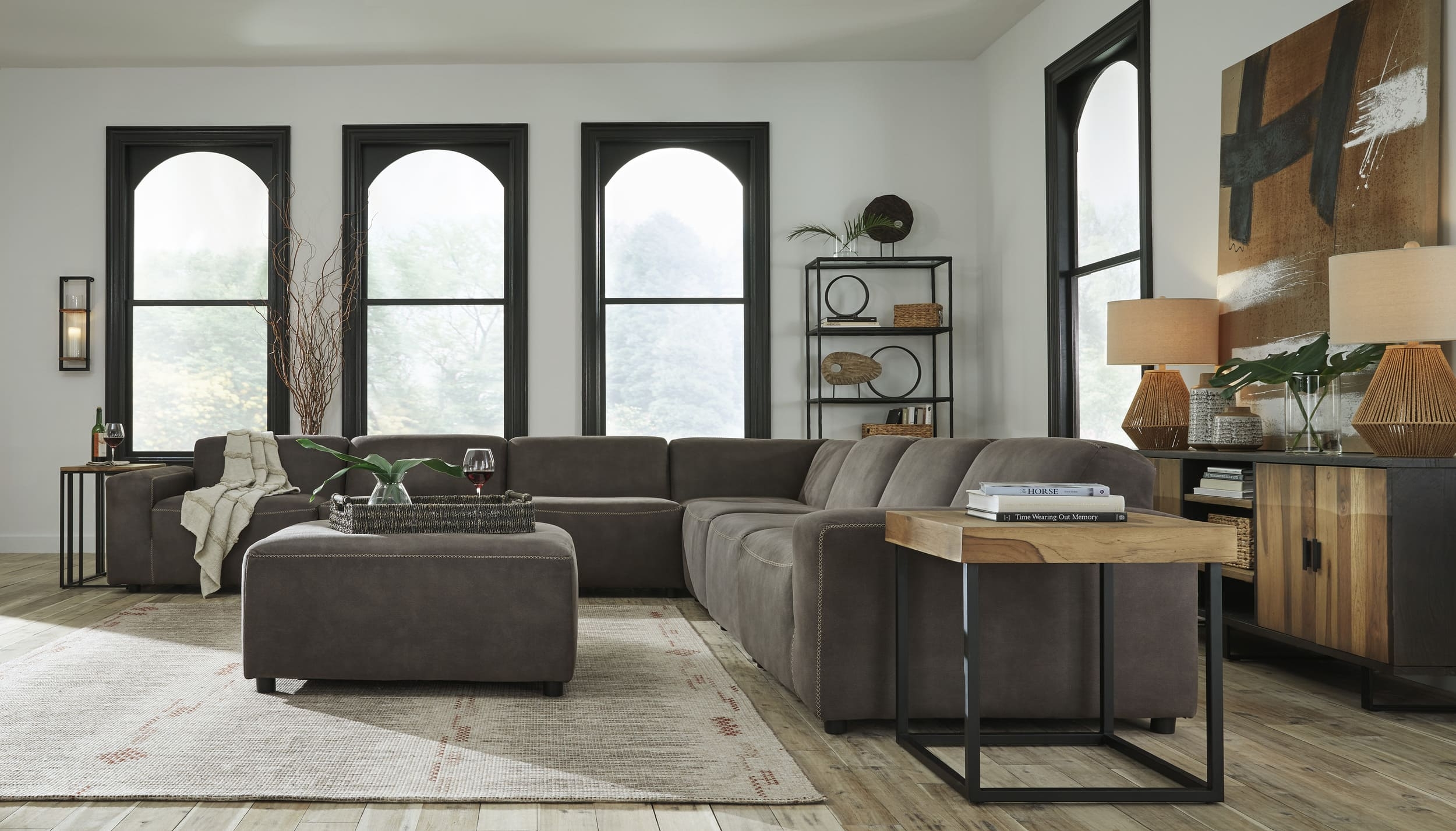 Allena 7-Piece Polyester L-Shaped Modular Sectional