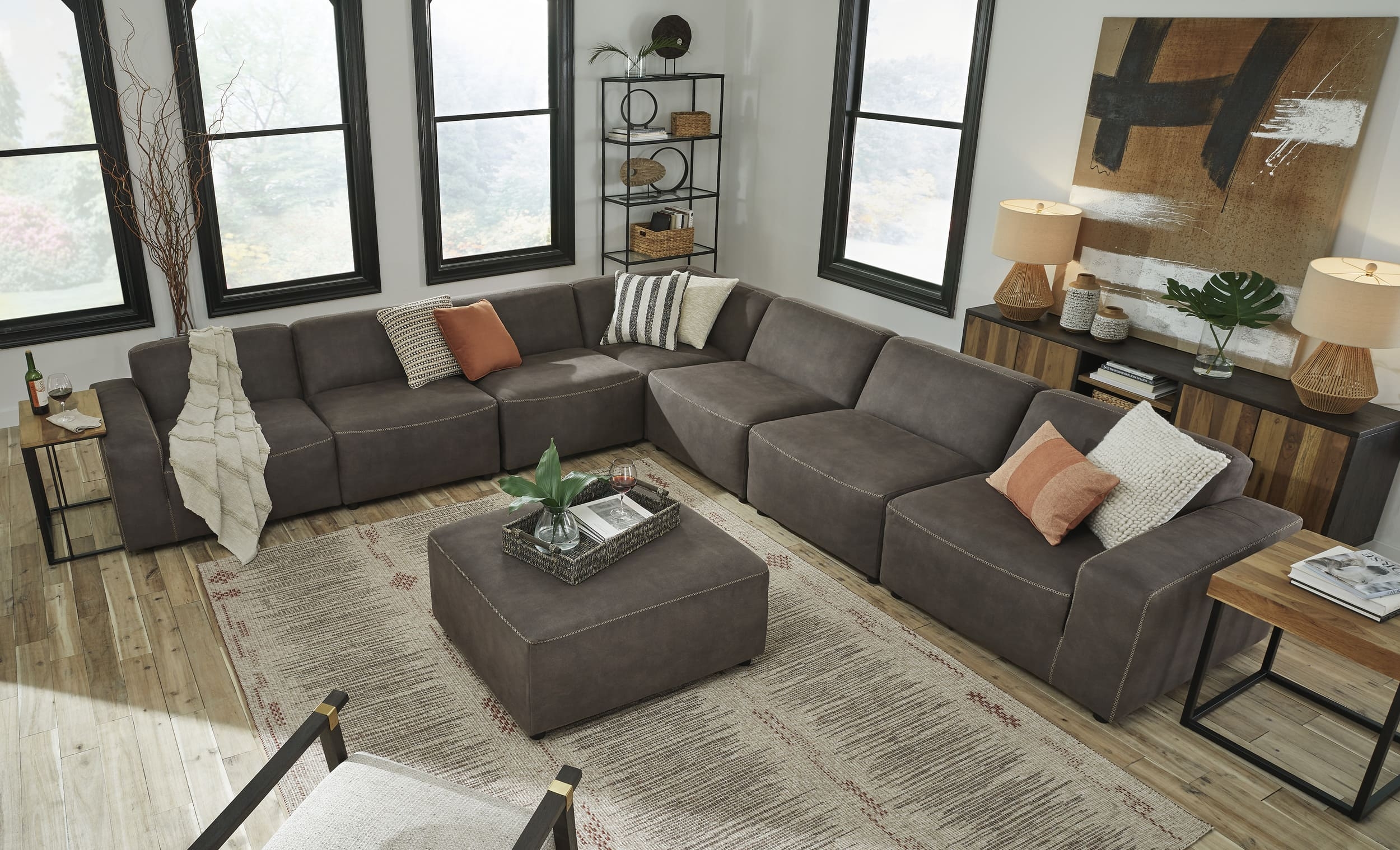 Allena Polyester Oversized Accent Ottoman