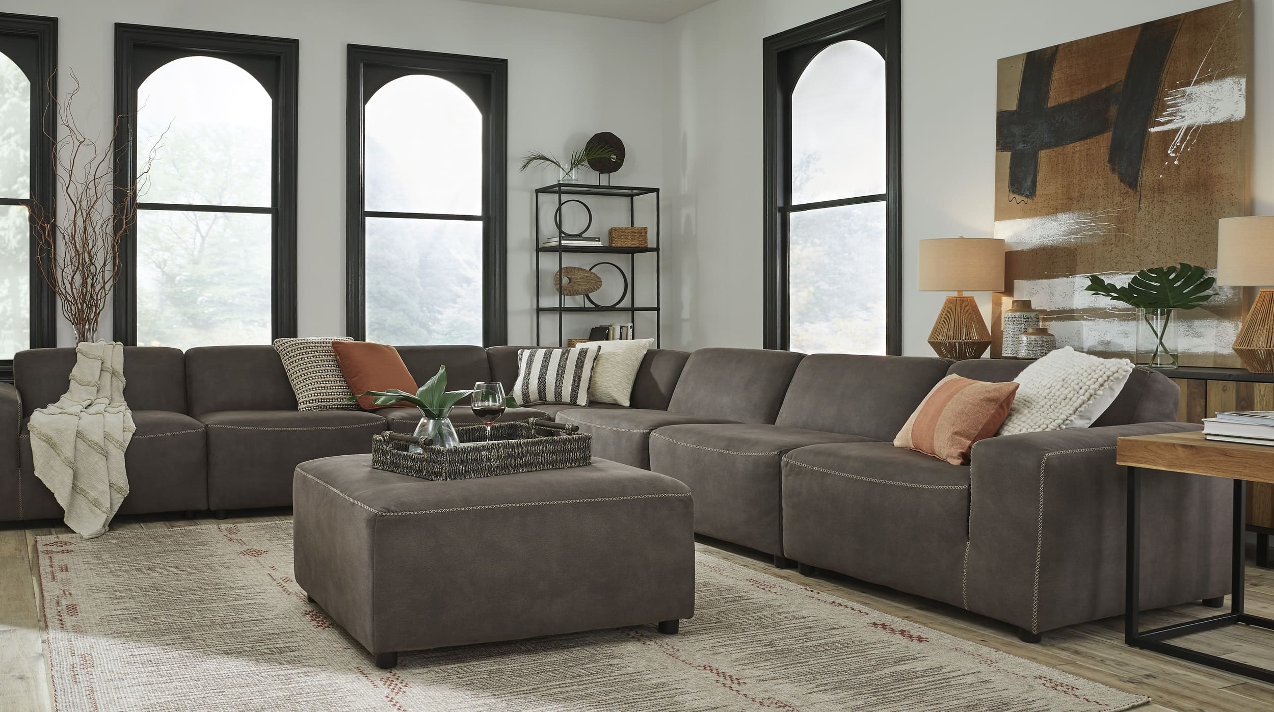 Allena Polyester Oversized Accent Ottoman