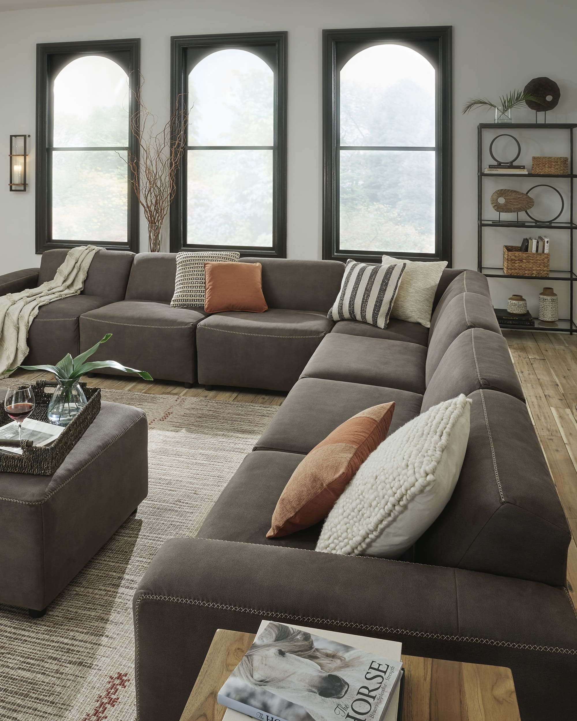 Allena 7-Piece Polyester L-Shaped Modular Sectional