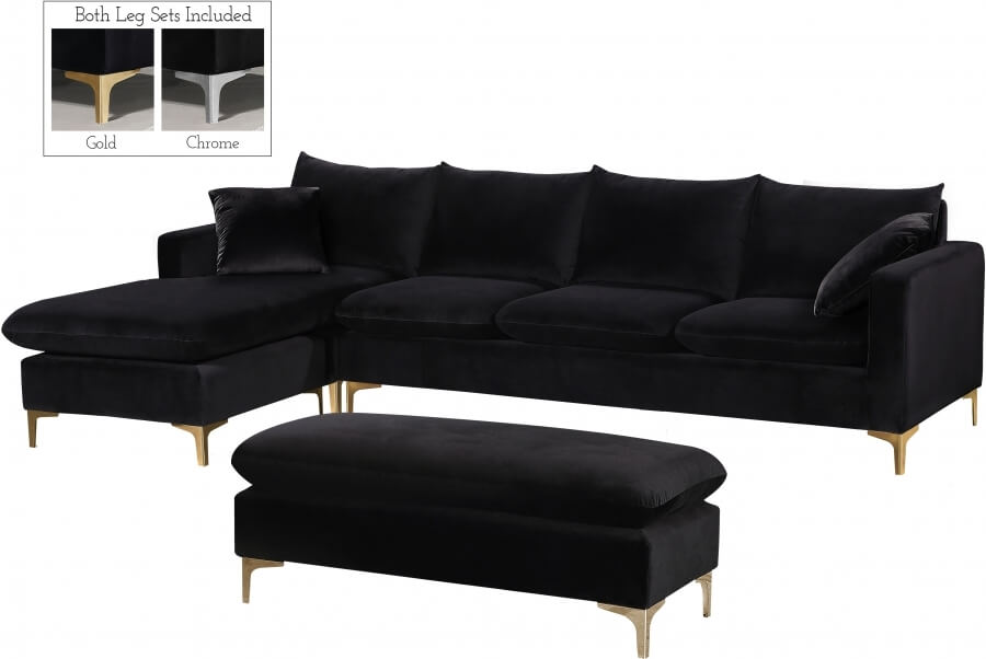 Naomi 110" Velvet Reversible Sectional