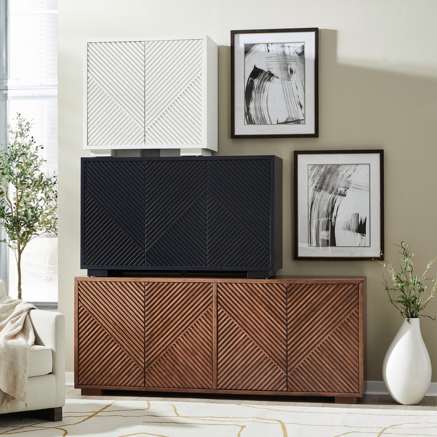Easton Wood 82-Inch TV Console w/4 Doors