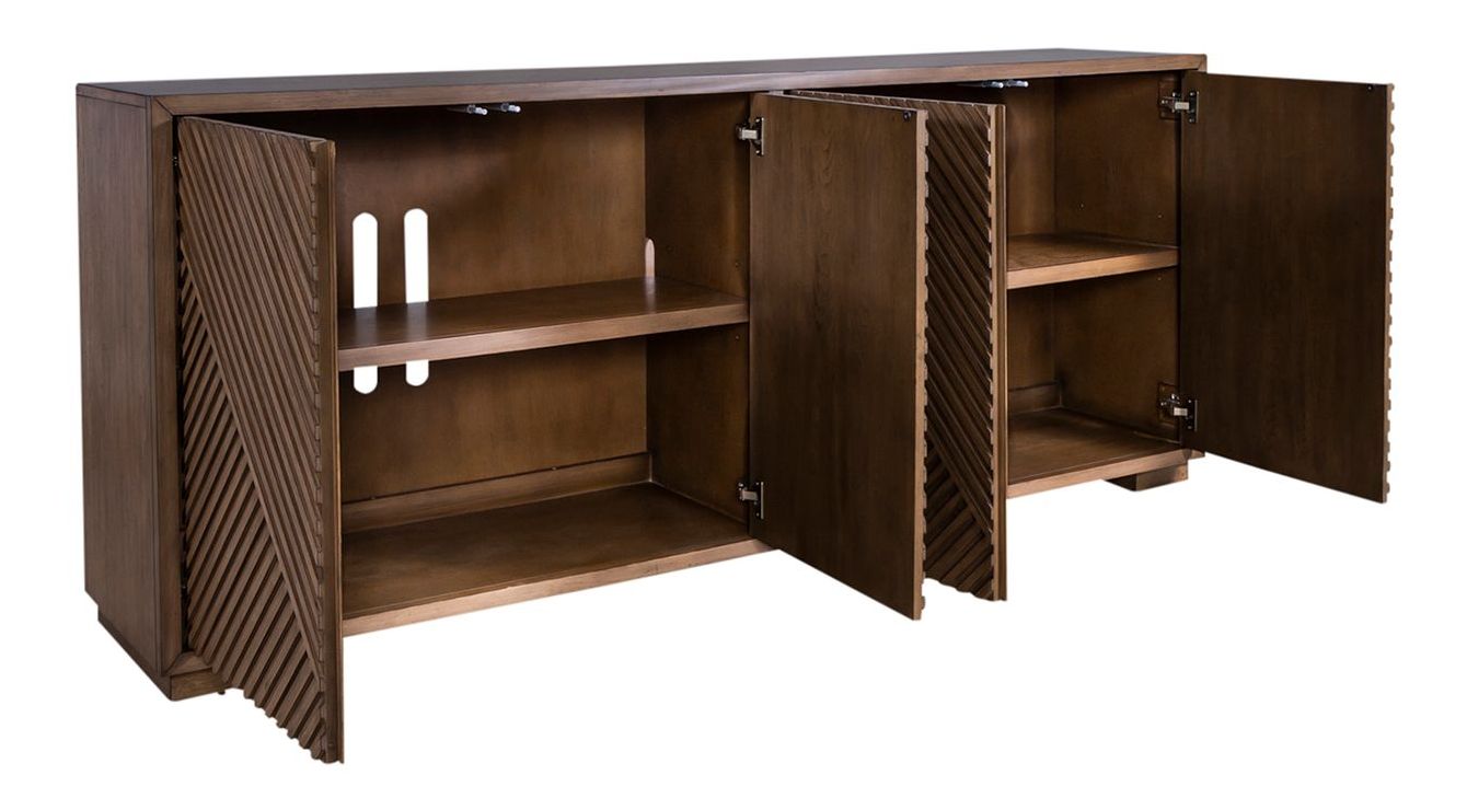 Easton Wood 82-Inch TV Console w/4 Doors